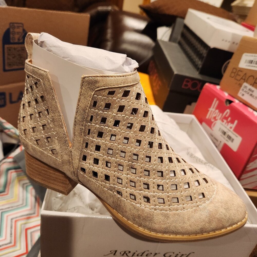 Rose Gold Metallic Booties